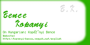 bence kopanyi business card